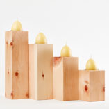 Lirutti Holzkultur ZirbenQuader Set mit Kerzen Ostern